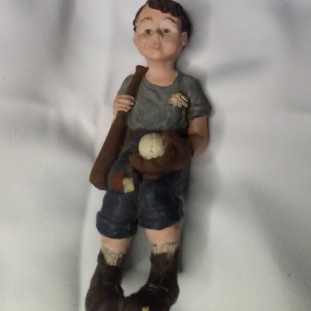Sarah's Attic Boy Baseball Shelf Sitter Vintage Figurine